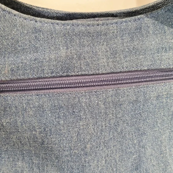 NWOT San Remo Italia Moda Denim Hobo Bag with Gold Accents - Picture 3 of 8